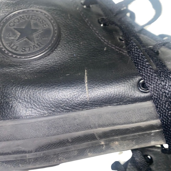 Converse Chuck Taylor All Star Leather Black Hi High Top Shoes Size 14 sneakers - Picture 2 of 6